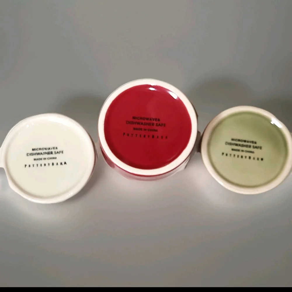 Pottery Barn BBQ Ceramic Condiment Jar Set – Ketchup, Mayonnaise & Relish